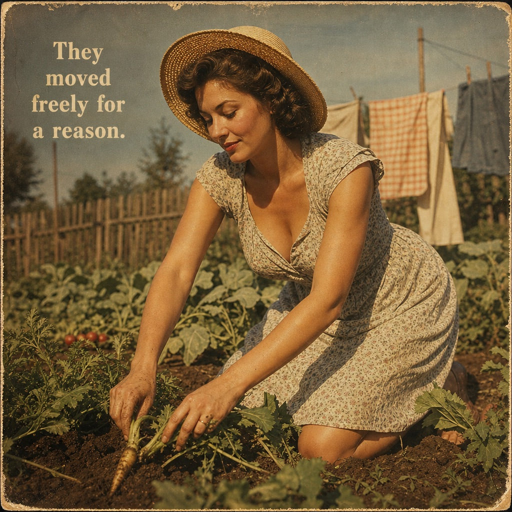 They moved freely for a reason &mdash; vintage garden photo